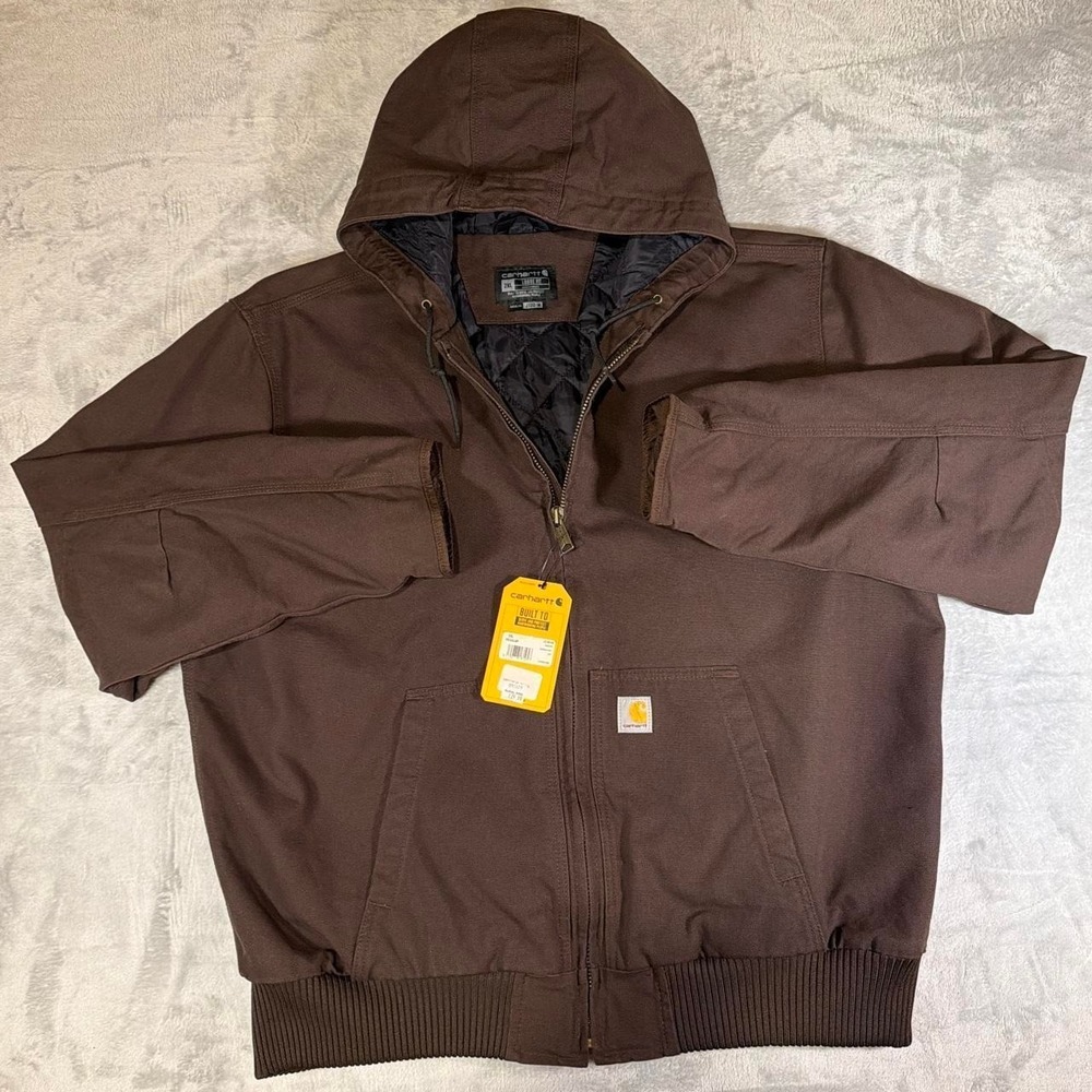 NWT Carhartt Loose Fit Quilted Canvas Work Jacket | Dark Brown | 2XL